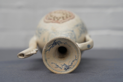 A Vietnamese blue, white and red ewer, Hoi An Hoard, 15th C.
